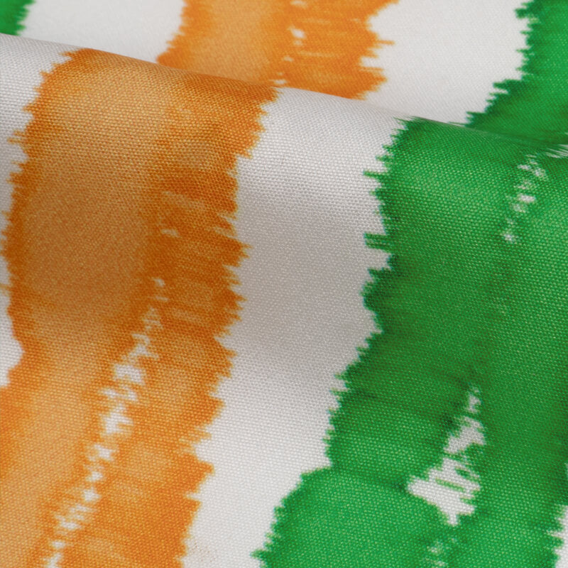 Tricolor Tie And Dye Pattern Digital Print American Crepe Fabric - Fabcurate