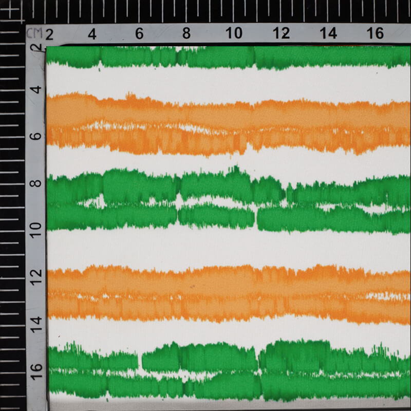 Tricolor Tie And Dye Pattern Digital Print American Crepe Fabric - Fabcurate