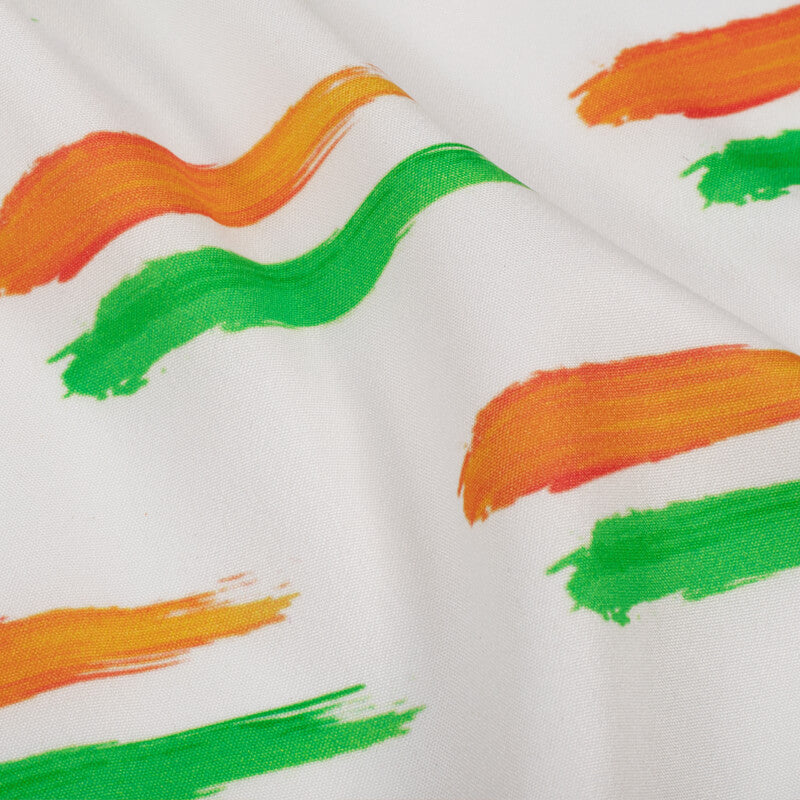 Tricolor Abstract Pattern Digital Print American Crepe Fabric - Fabcurate