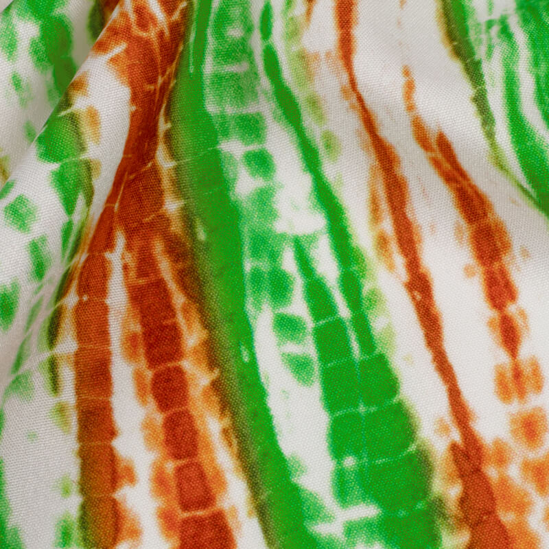Tricolor Tie And Dye Pattern Digital Print American Crepe Fabric - Fabcurate