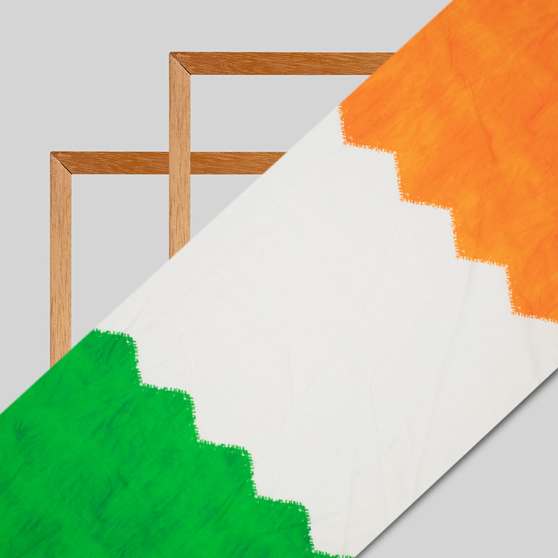 Tricolor Chevron Pattern Digital Print Cotton Cambric Fabric - Fabcurate
