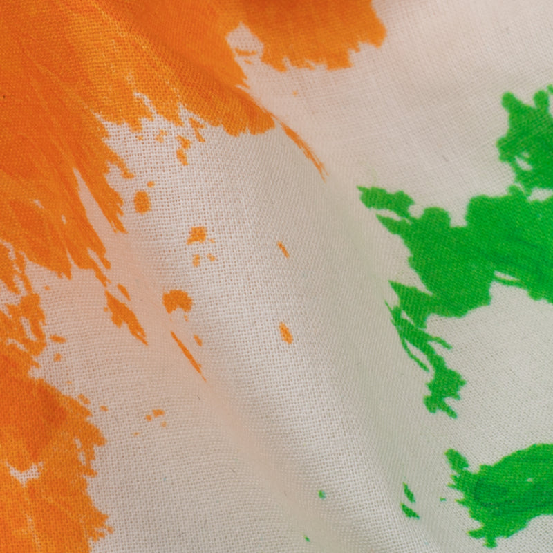 Tricolor Tie & Dye Pattern Digital Print Cotton Cambric Fabric - Fabcurate