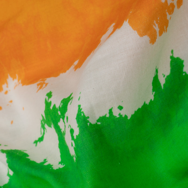 Tricolor Tye And Dye Pattern Digital Print Cotton Cambric Fabric
