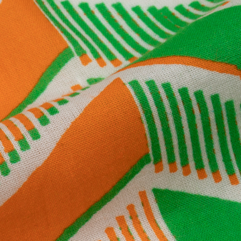 Tricolor Chevron Pattern Digital Print Cotton Cambric Fabric