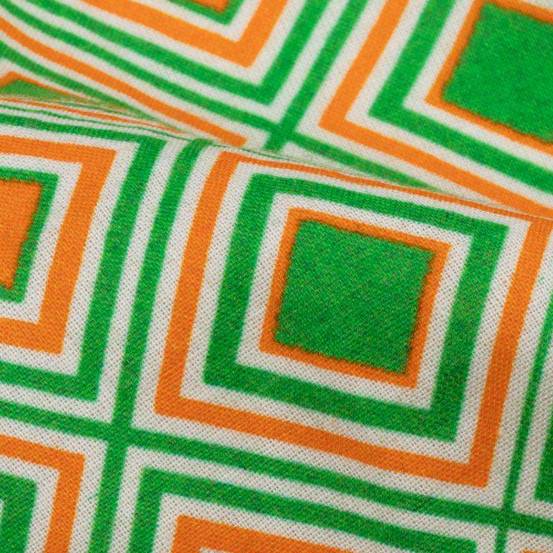 Tricolor Geometric Pattern Digital Print Cotton Cambric Fabric - Fabcurate
