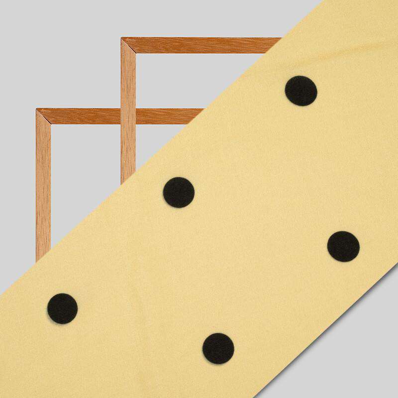 Cream Polka Dots Pattern Digital Print Moss Crepe Fabric - Fabcurate