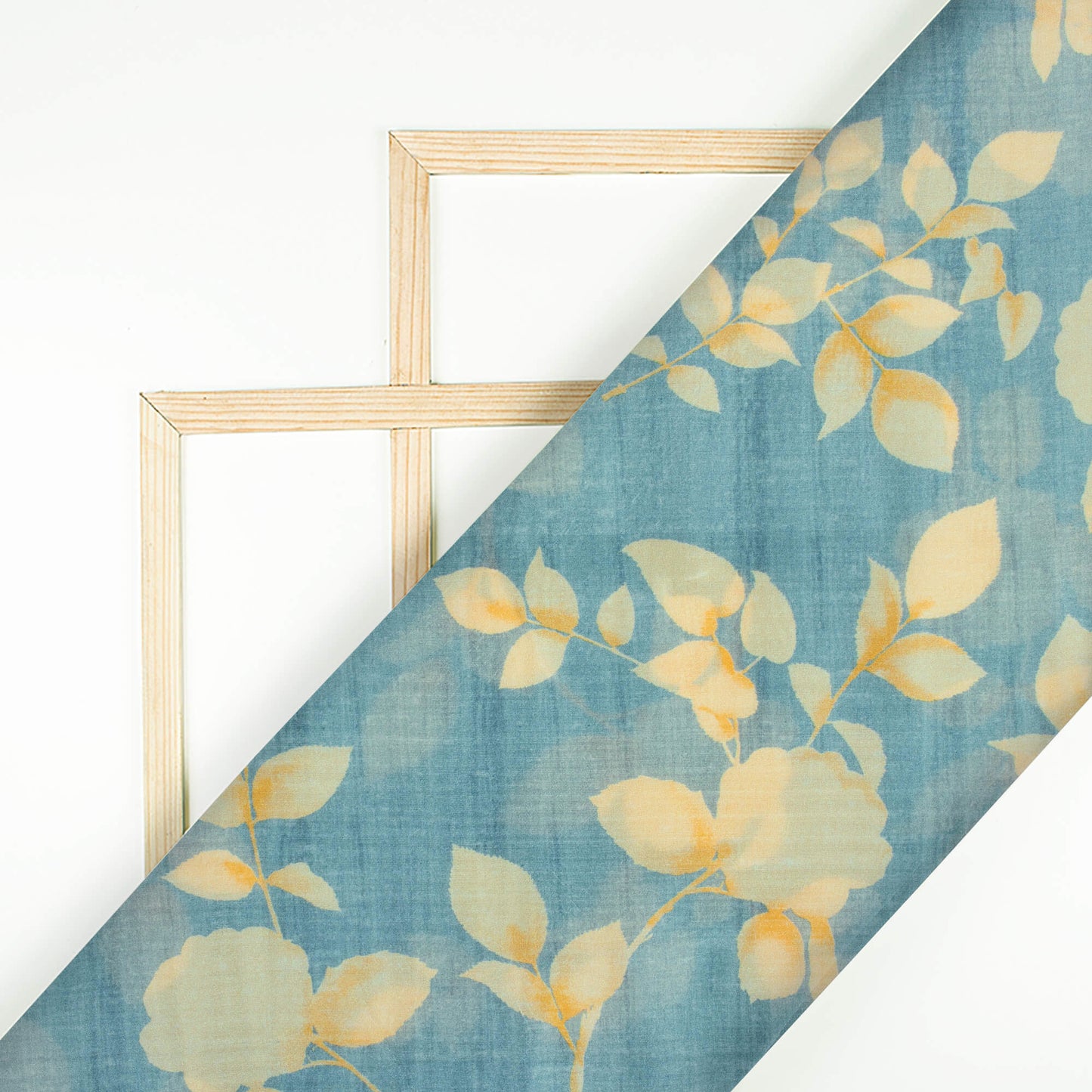 Light Grey And Cream Floral Pattern Digital Print Viscose Uppada Silk Fabric
