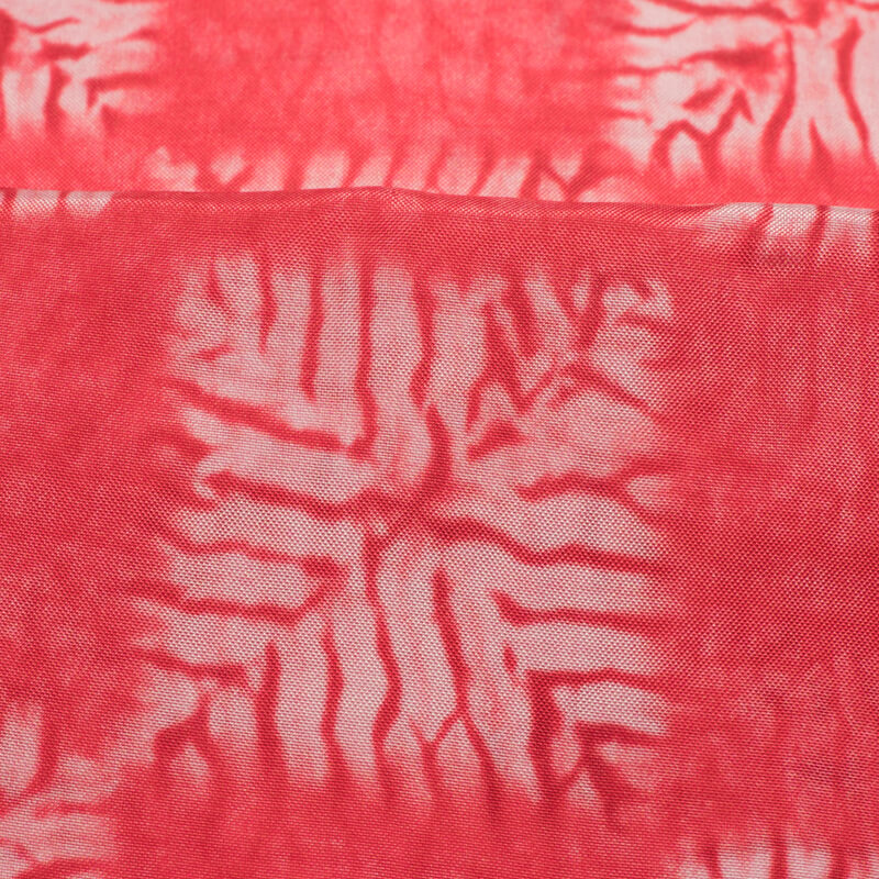 Pink And White Shibori Pattern Digital Print Viscose Uppada Silk Fabric