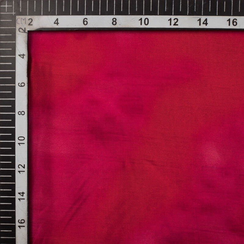 Red Tye And Dye Pattern Digital Print Viscose Uppada Silk Fabric