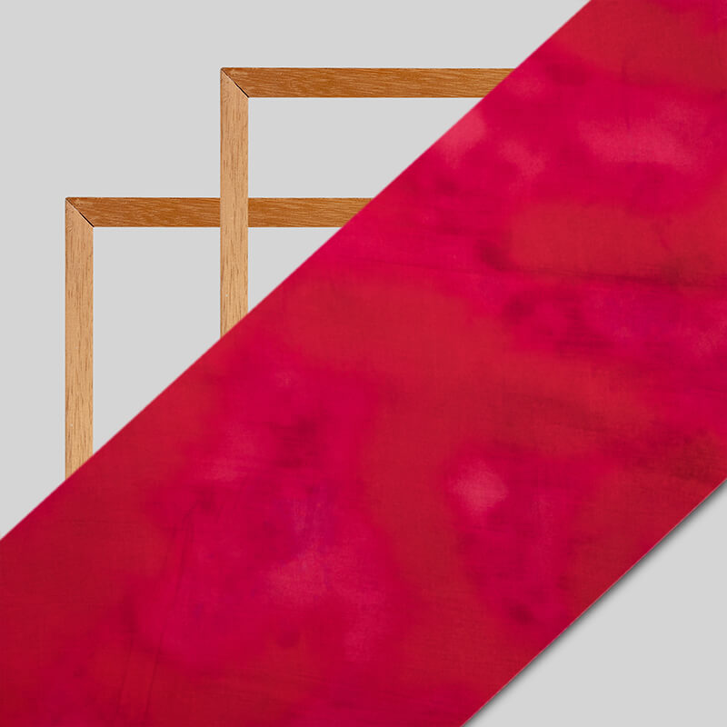 Red Tye And Dye Pattern Digital Print Viscose Uppada Silk Fabric