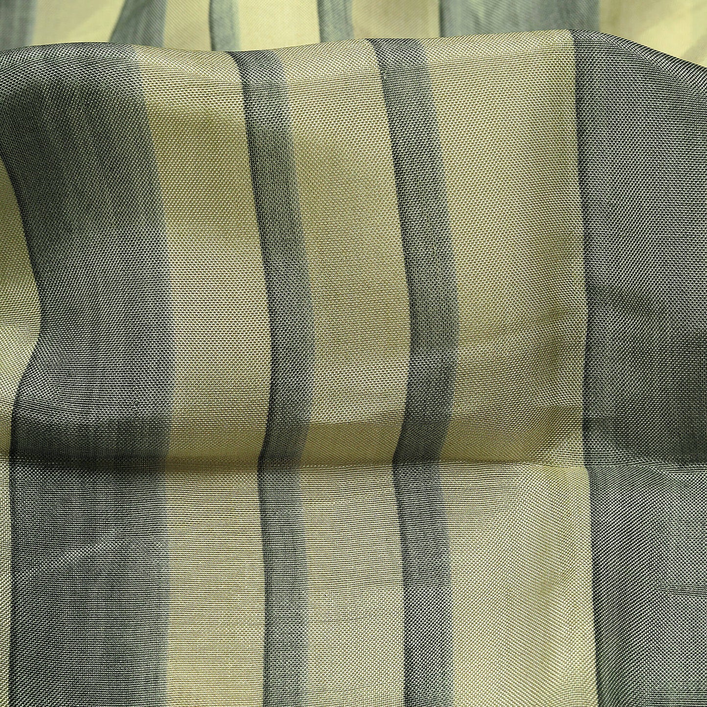 Cream And Grey Stripes Pattern Digital Print Viscose Uppada Silk Fabric