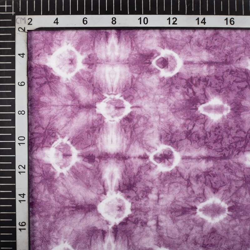 Lavender Tie & Dye Pattern Digital Print Moss Crepe Fabric