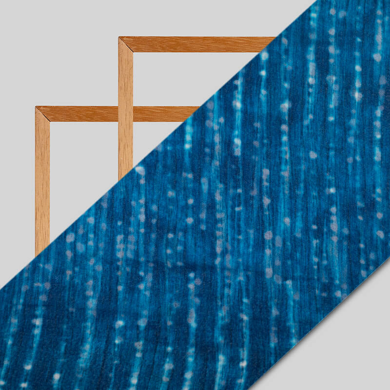 Blue And White Tye And Dye Pattern Digital Print Bemberg Chiffon Fabric