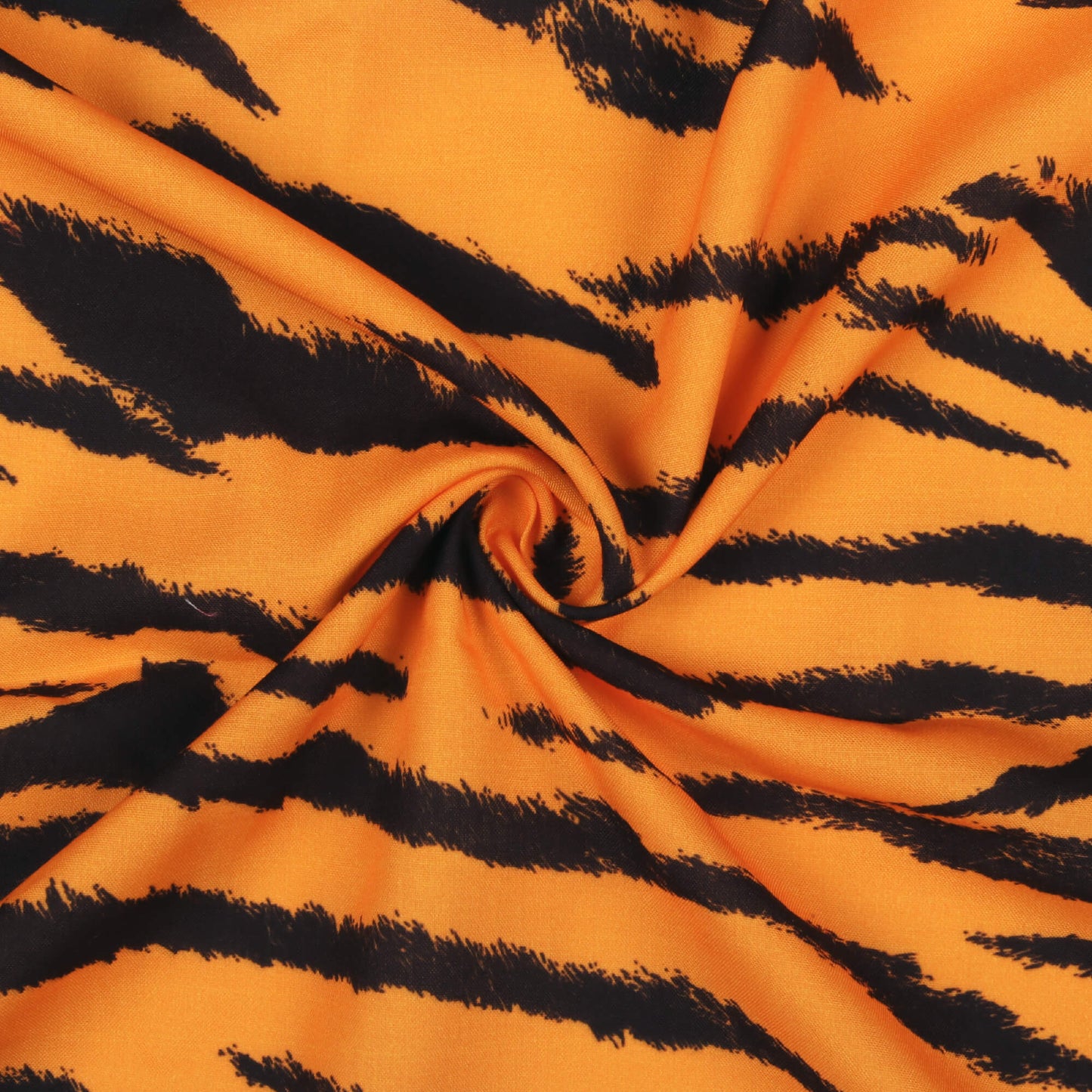 Black And Orange Animal Digital Print Rayon Fabric