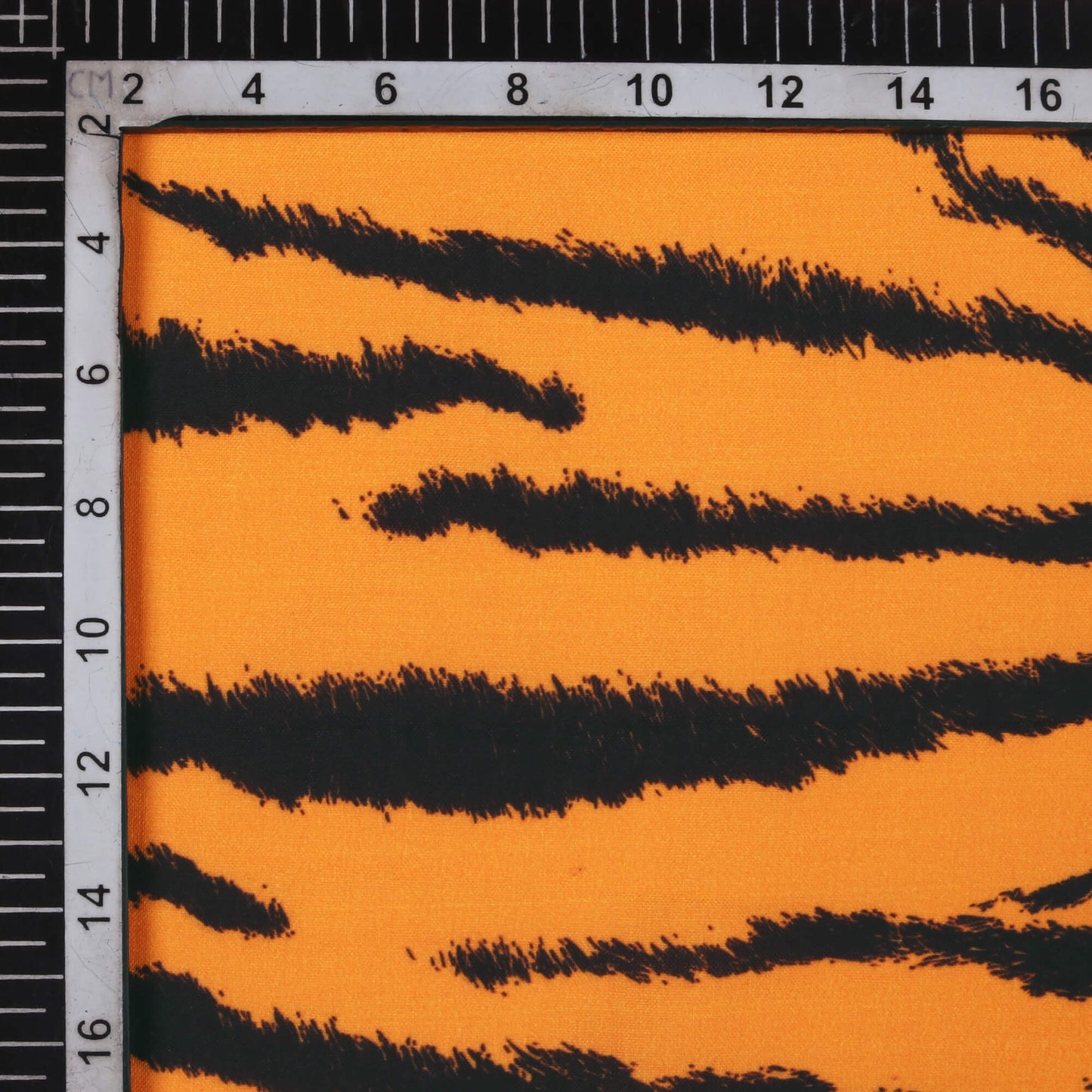 Black And Orange Animal Digital Print Rayon Fabric