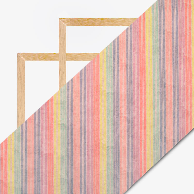 Pink And Grey Stripes Pattern Digital Print Viscose Chanderi Fabric - Fabcurate