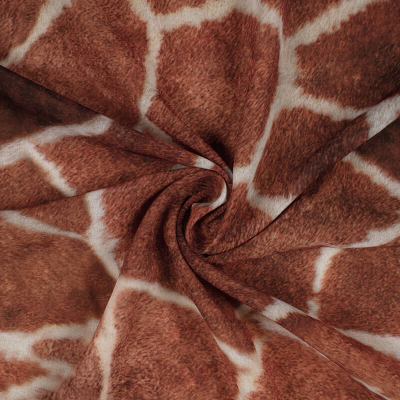 Gingerbread Brown And Pearl White Leopard Animal Digital Print Georgette Fabric
