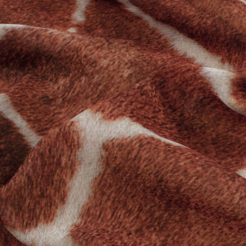 Gingerbread Brown And Pearl White Leopard Animal Digital Print Georgette Fabric