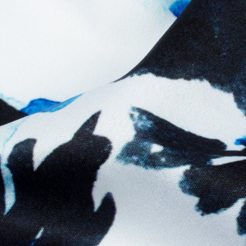 Black And White Animal Pattern Digital Print Crepe Fabric - Fabcurate