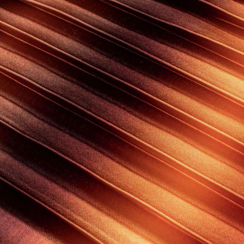 Brown And Yellow Tye And Dye Pattern Digital Print Japan Satin Pleated Fabric