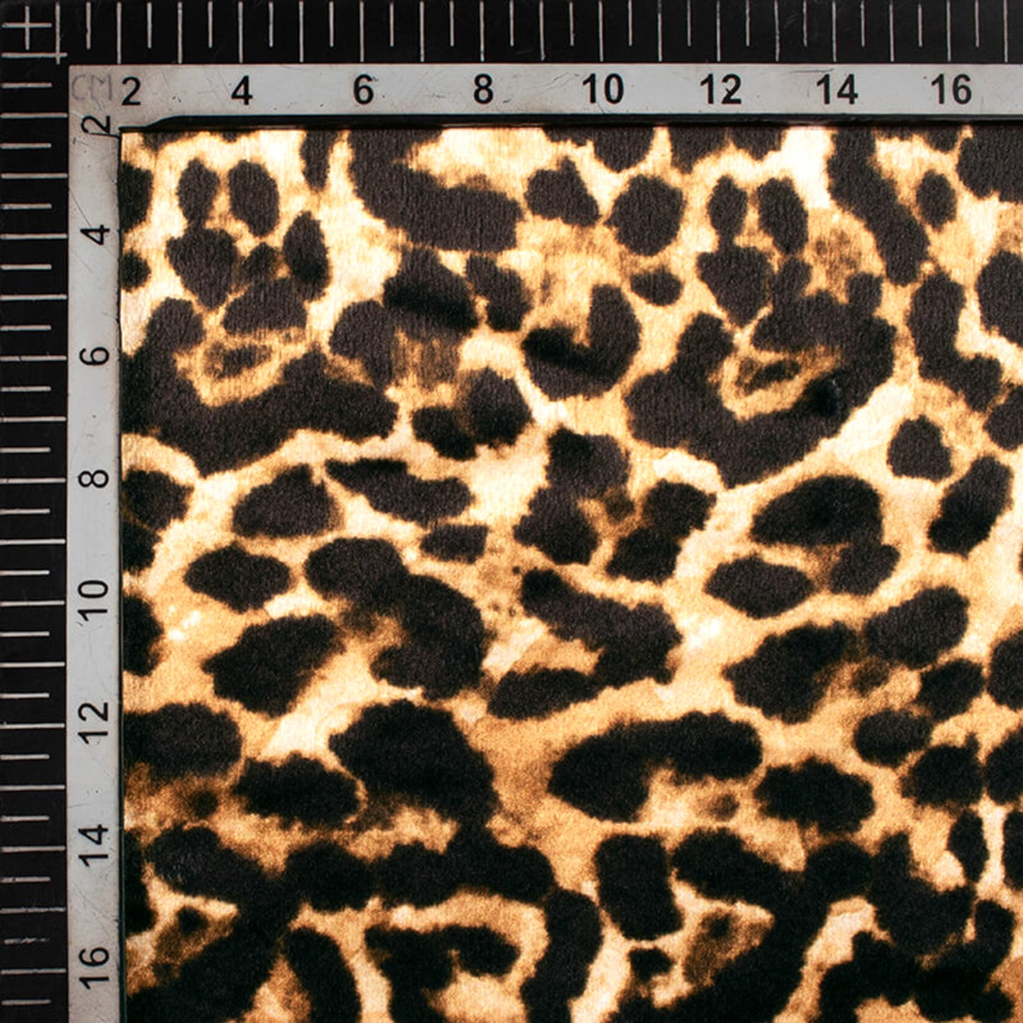 Peanut Brown And Black Leapord Animal Pattern Digital Print Velvet Fabric (Width 54 inches)