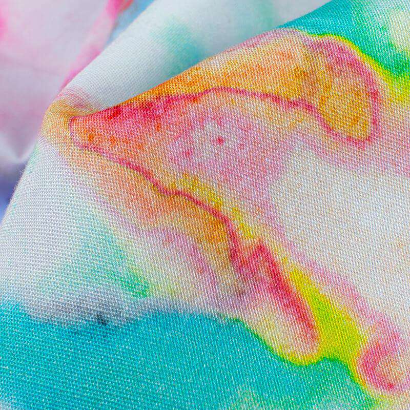 Multi-Color Tie & Dye Pattern Digital Print Poplin Fabric - Fabcurate