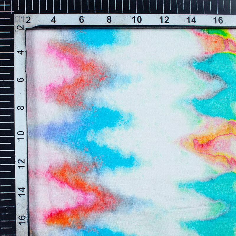 Multi-Color Tie & Dye Pattern Digital Print Poplin Fabric - Fabcurate