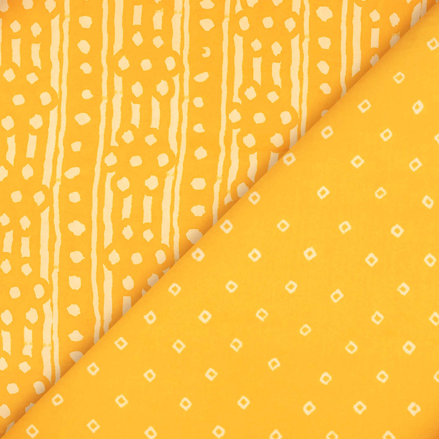 Yellow And Cream Stripes Pattern Digital Print French Crepe Fabric - Fabcurate
