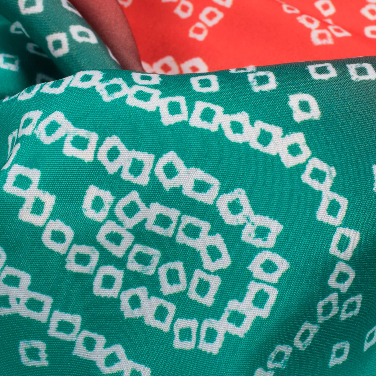 Multi-Color Bandhani Pattern Digital Print French Crepe Fabric - Fabcurate