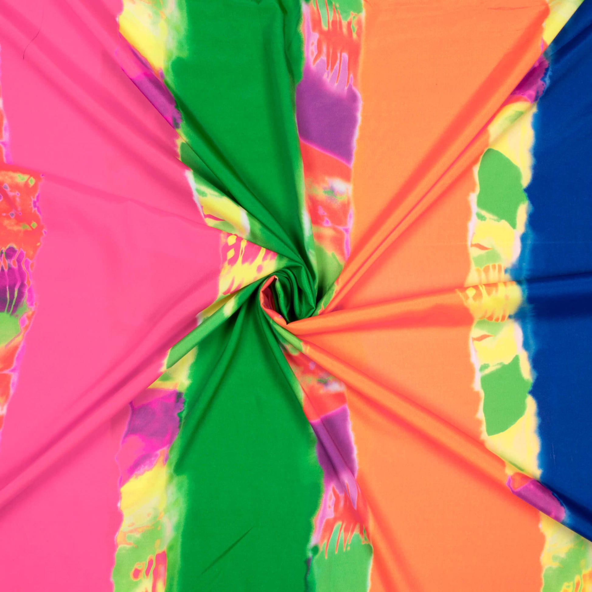 Multi-Color Tie & Dye Pattern Digital Print French Crepe Fabric - Fabcurate