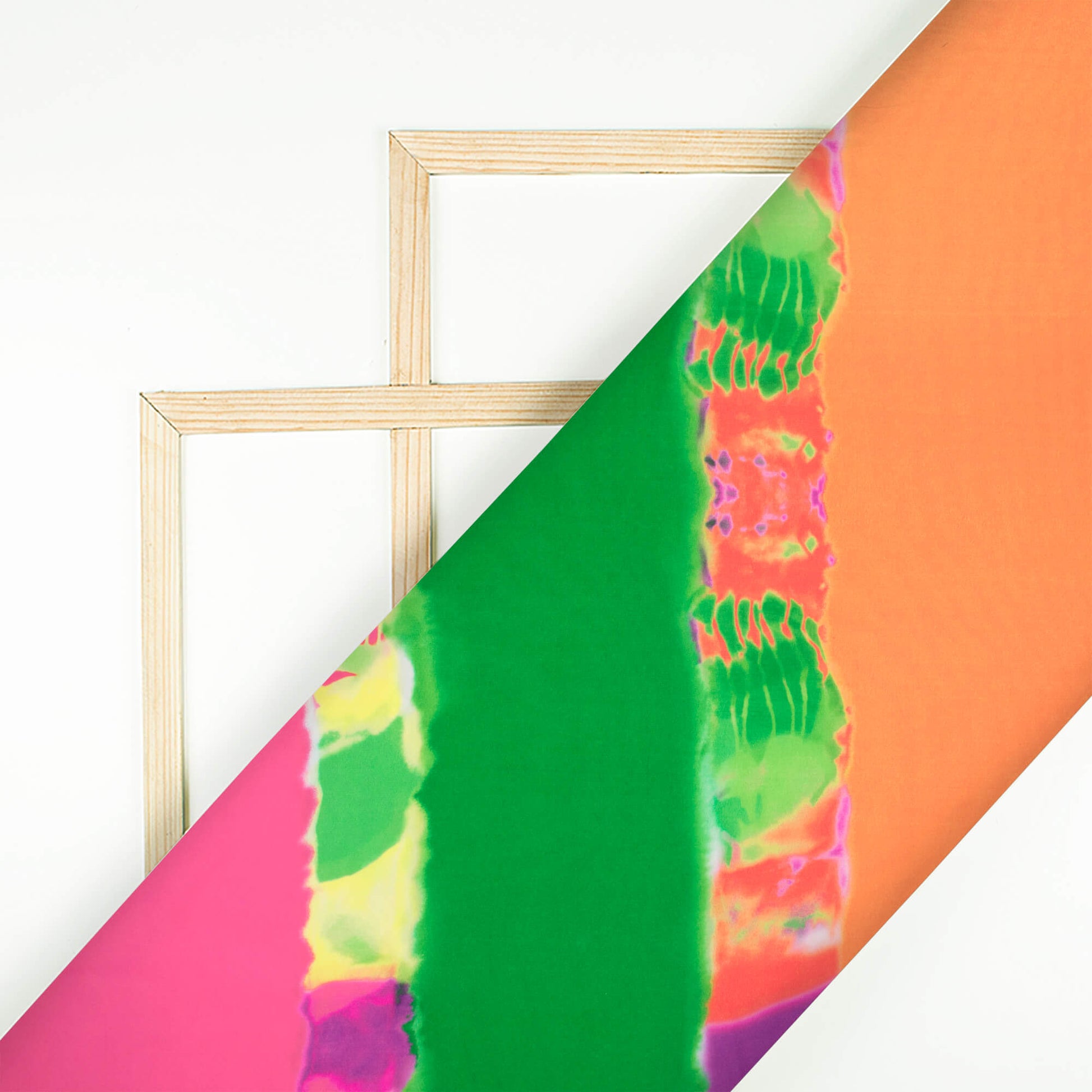 Multi-Color Tie & Dye Pattern Digital Print French Crepe Fabric - Fabcurate