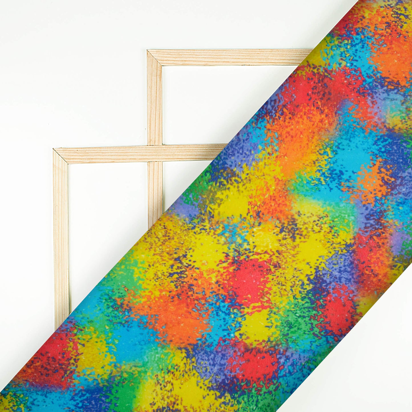 Multi-Color Rainbow Pattern Digital Print Georgette Fabric