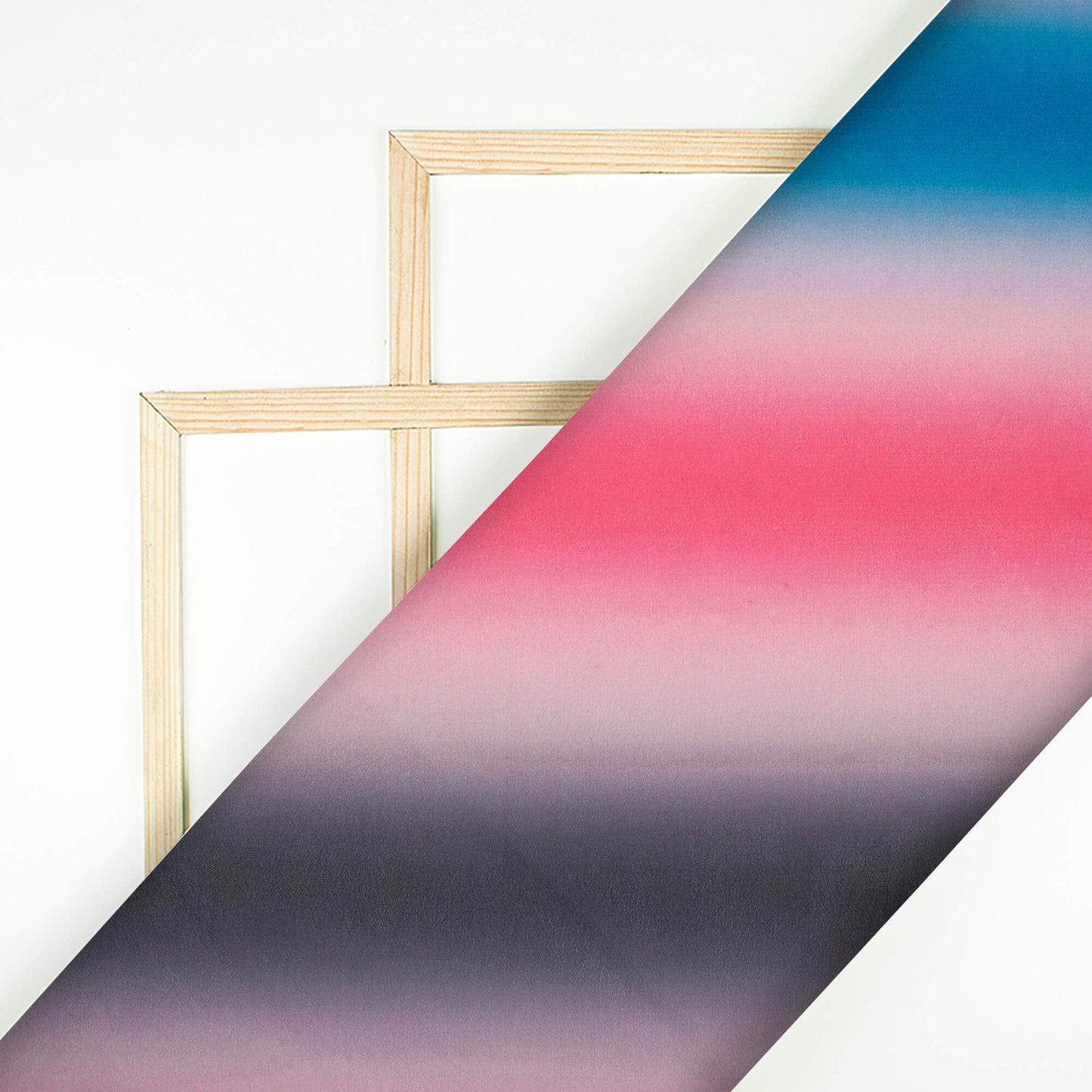 Grey And Brick Pink Rainbow Pattern Digital Print Georgette Fabric