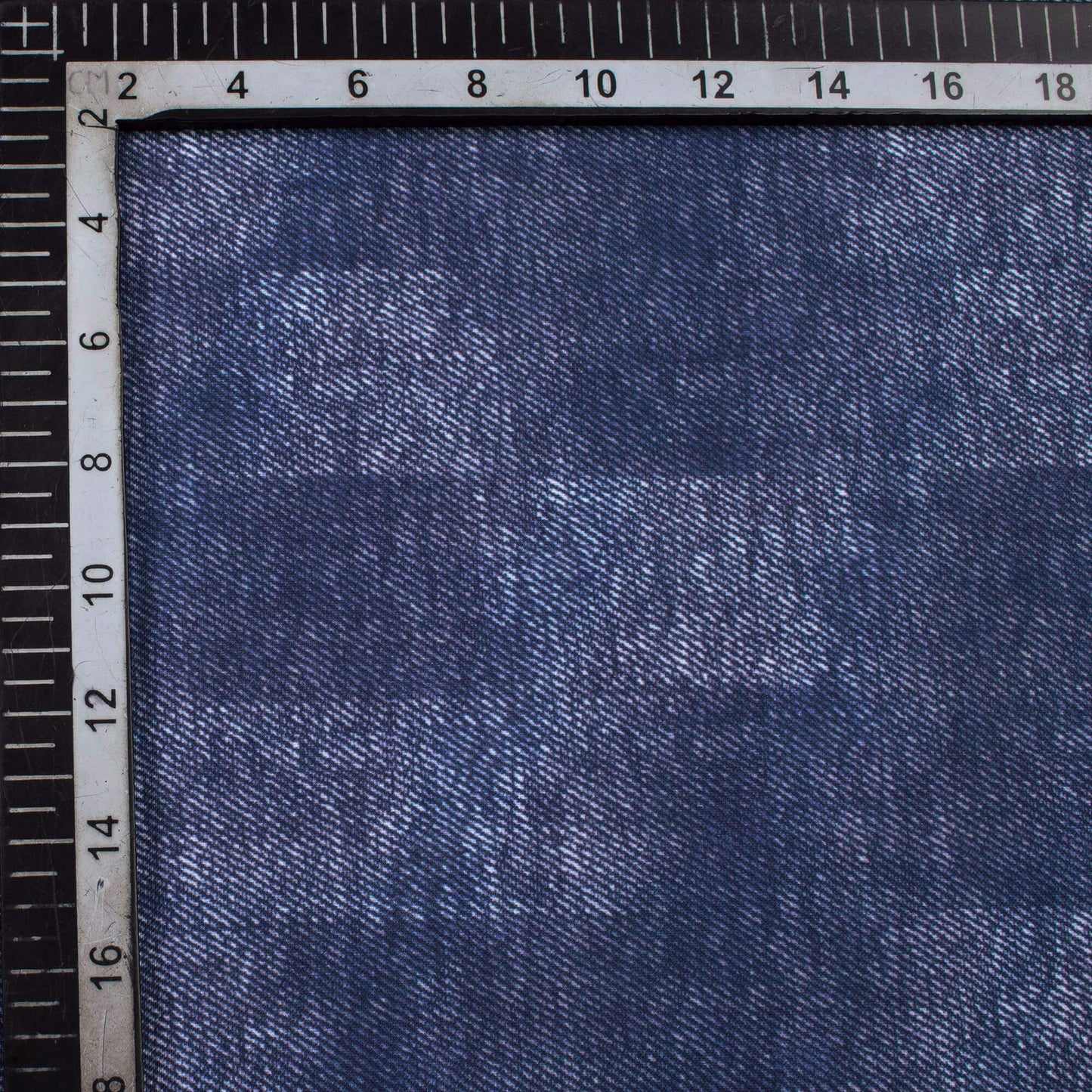 Yale Blue Deniim Pattern Digital Print Rayon Fabric