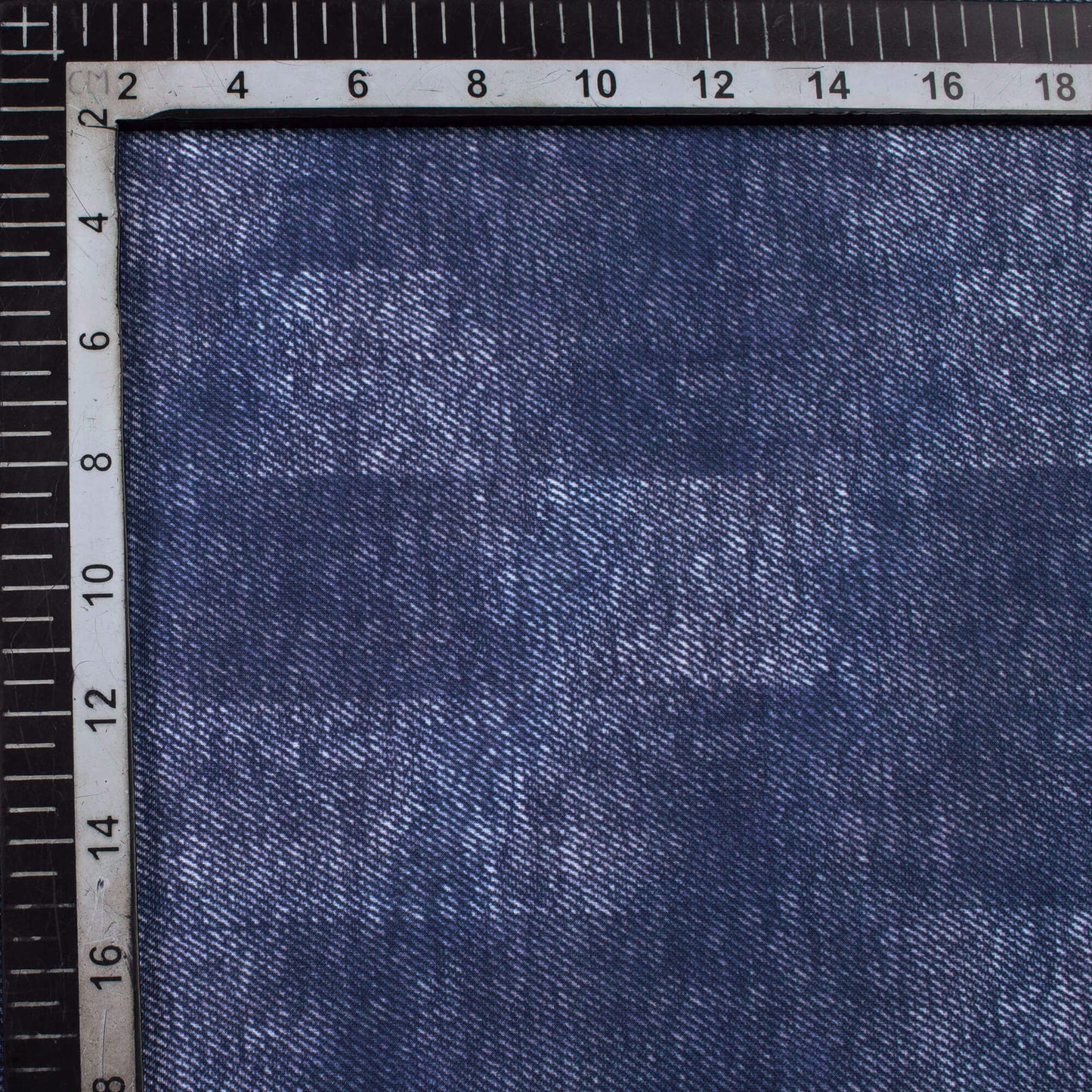 Yale Blue Denim Pattern Digital Print Rayon Fabric