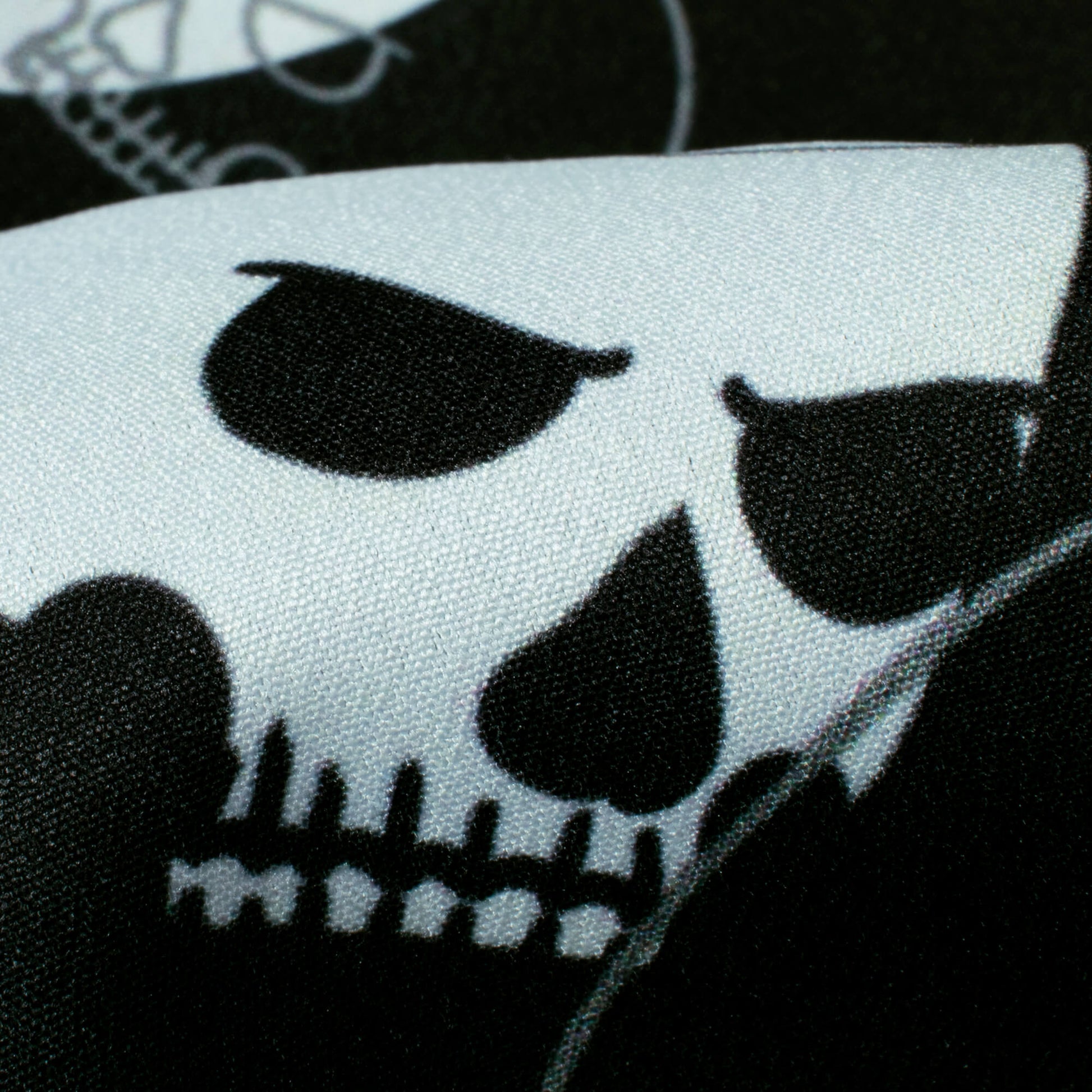 Black And White Halloween Pattern Digital Print American Crepe Fabric - Fabcurate