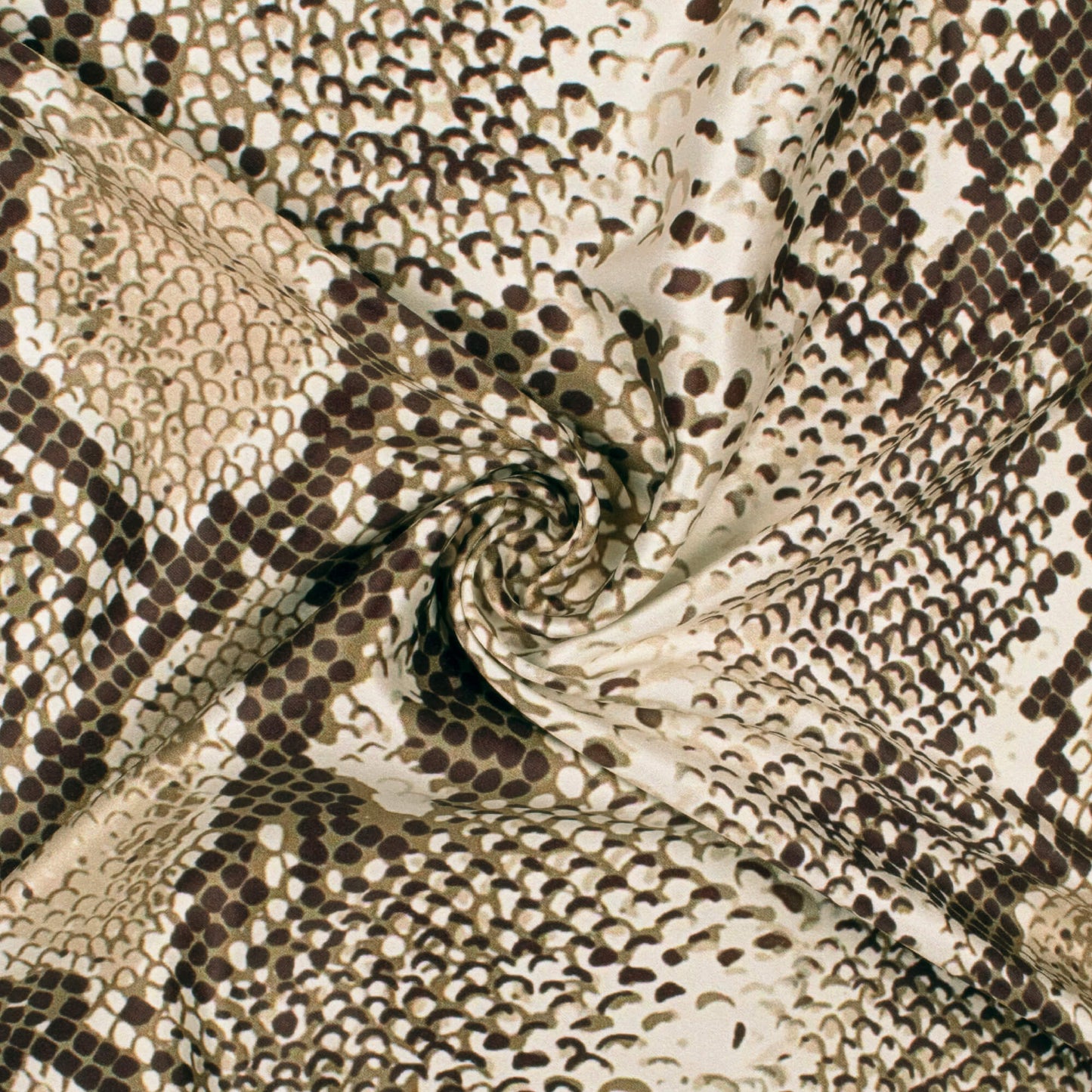 Thunder Grey And Black Animal Pattern Digital Print Lush Satin Fabric