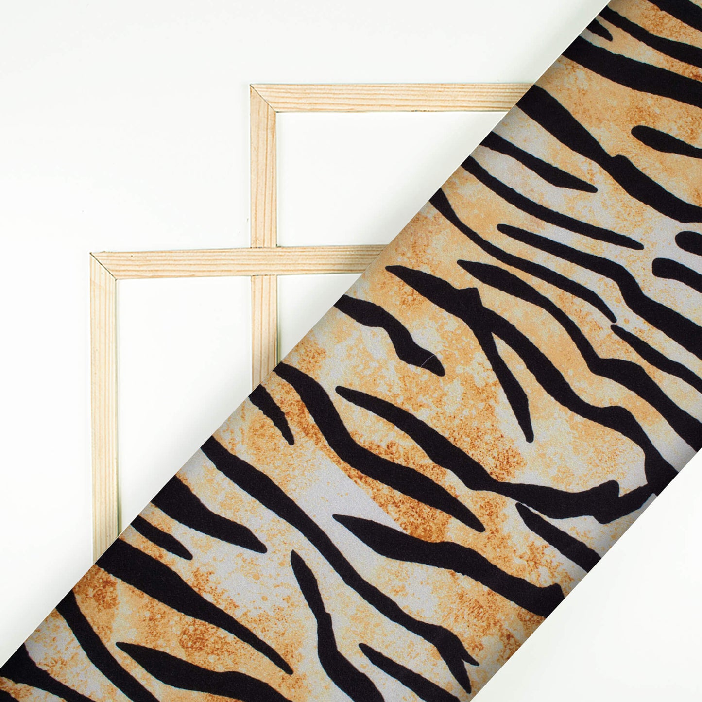 Tortilla Brown And Black Animal Pattern Digital Print Lush Satin Fabric