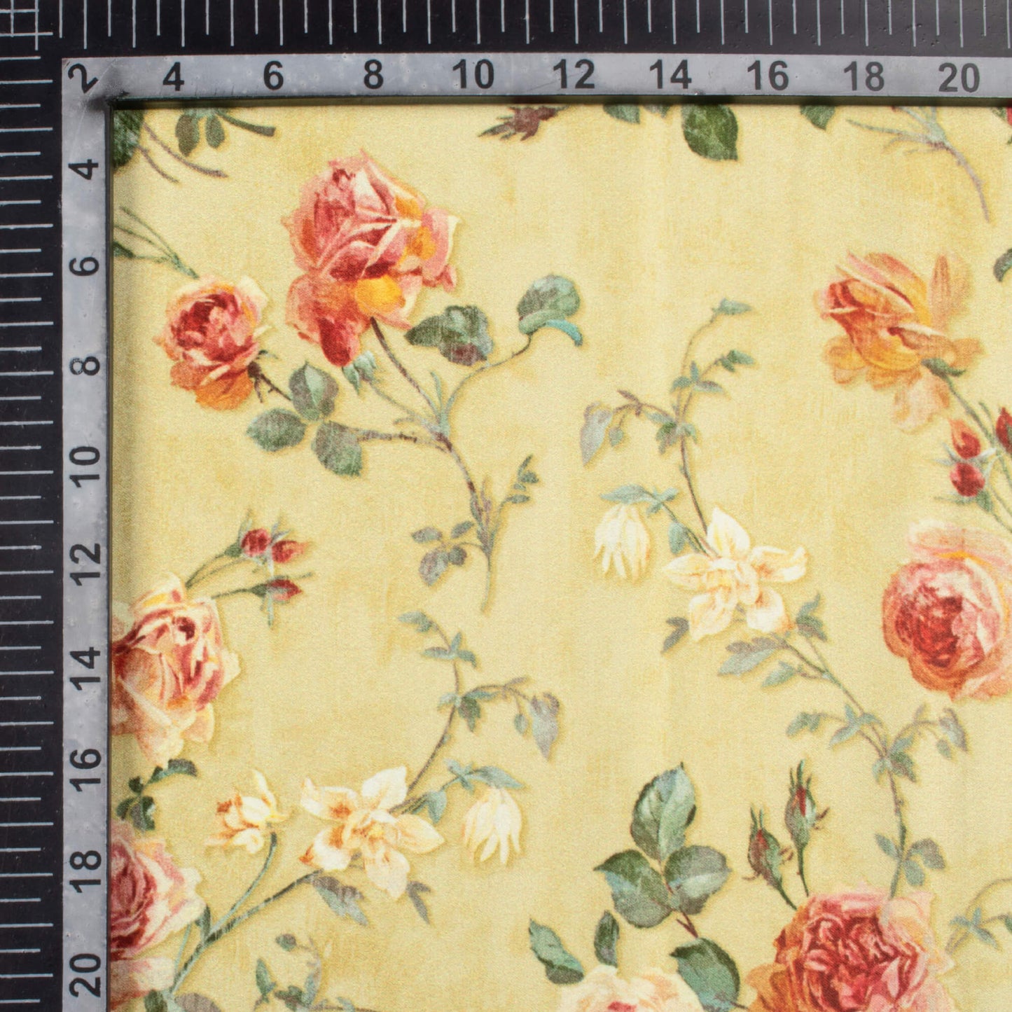Elaichi Green And Pink Floral Pattern Digital Print Lush Satin Fabric