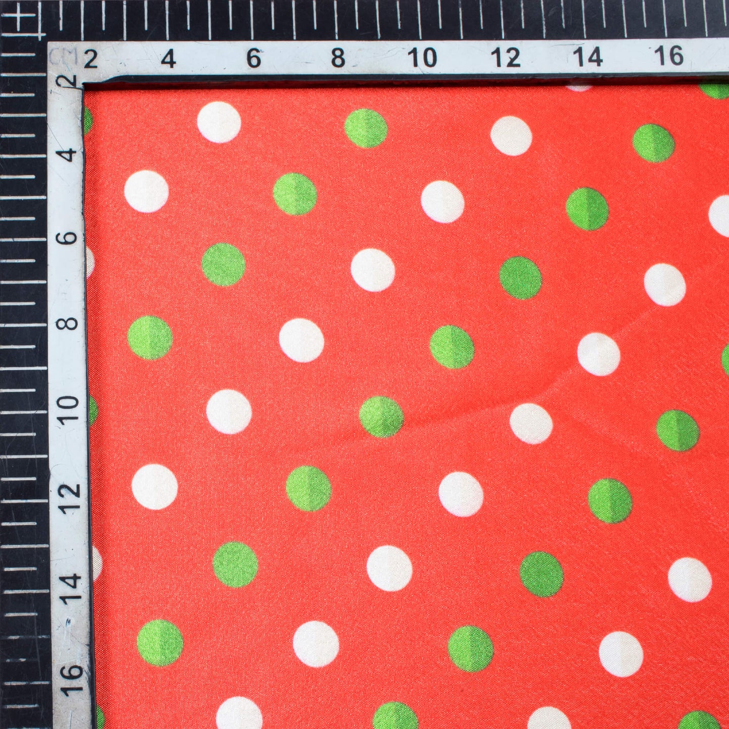 Red And Green Christmas Pattern Digital Print Crepe Silk Fabric - Fabcurate