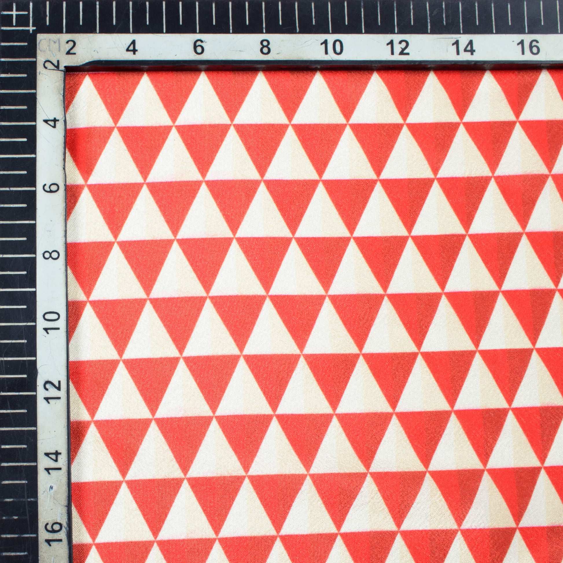 Red And Oyster Cream Christmas Pattern Digital Print Crepe Silk Fabric - Fabcurate