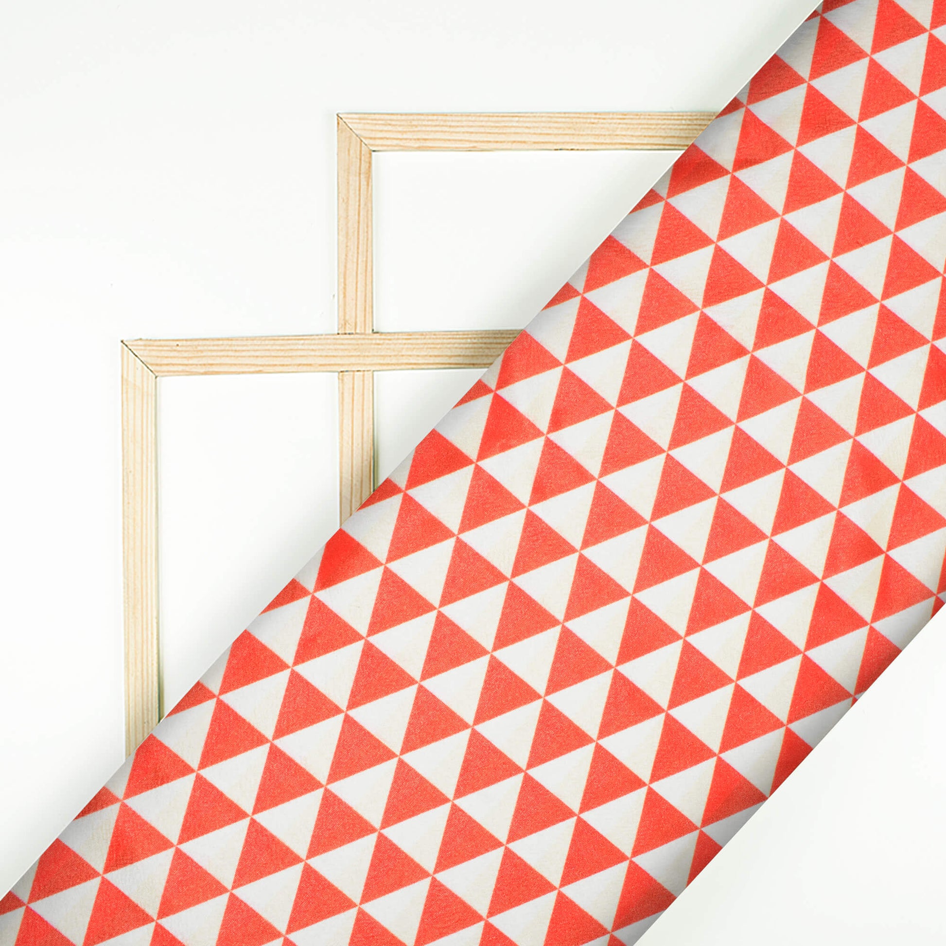 Red And Oyster Cream Christmas Pattern Digital Print Crepe Silk Fabric - Fabcurate