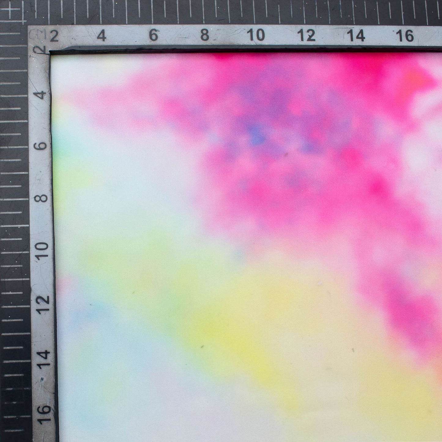 Pink And Yellow Tie & Dye Pattern Digital Print Premium Liquid Organza Fabric - Fabcurate