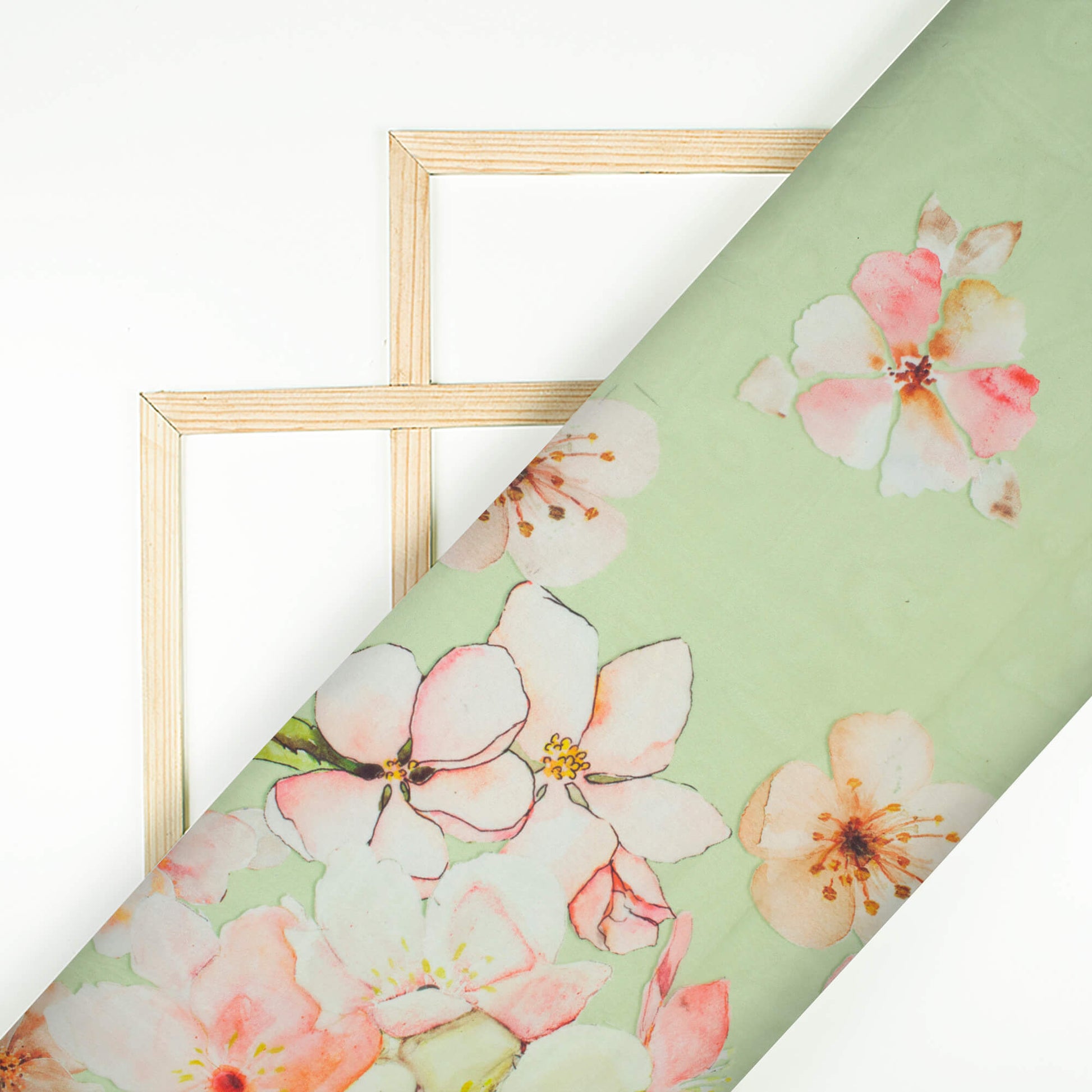 Royal Yellow And Orange Floral Pattern Digital Print Premium Liquid Organza Fabric - Fabcurate