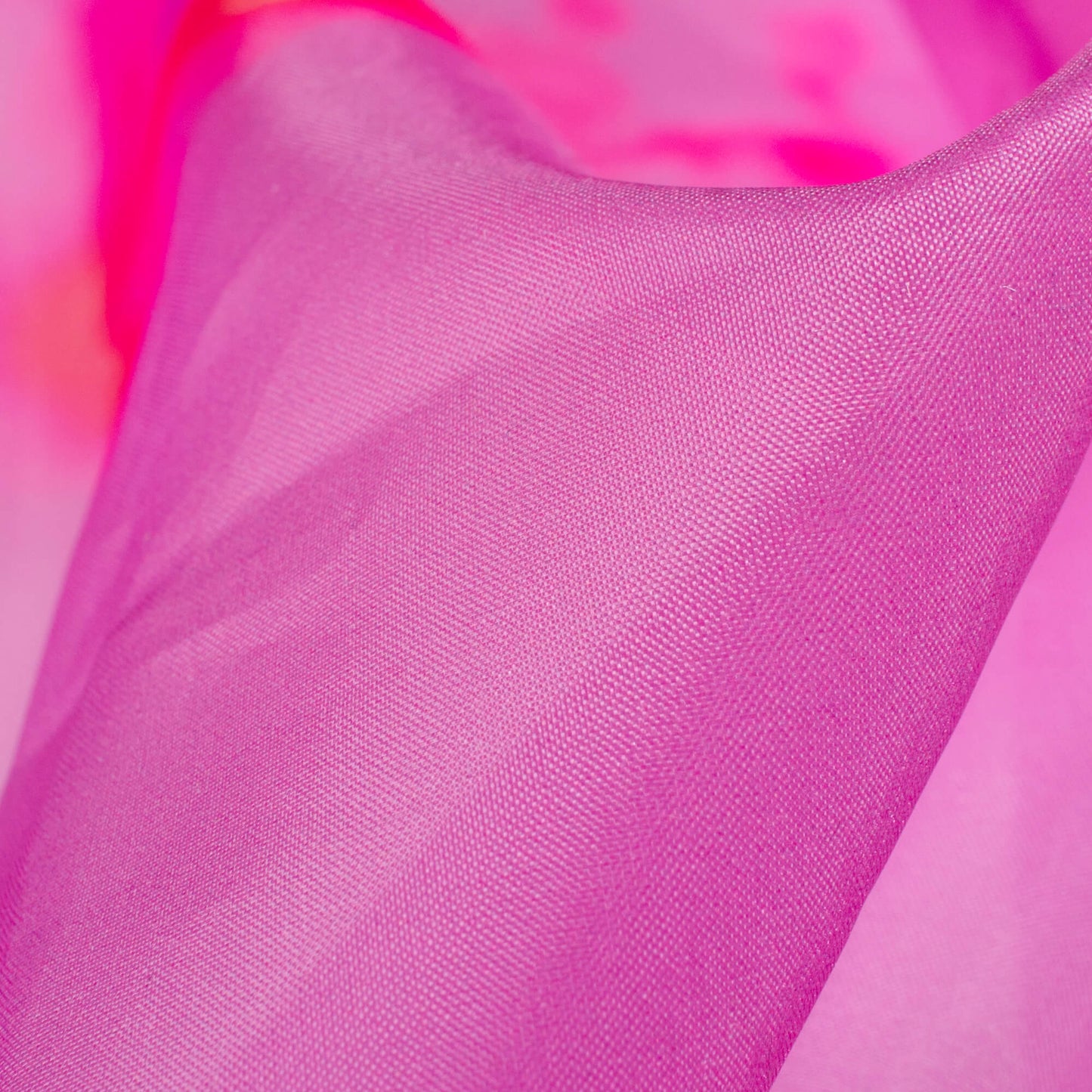 Pink And Fuchsia Abstract Pattern Digital Print Premium Liquid Organza Fabric - Fabcurate