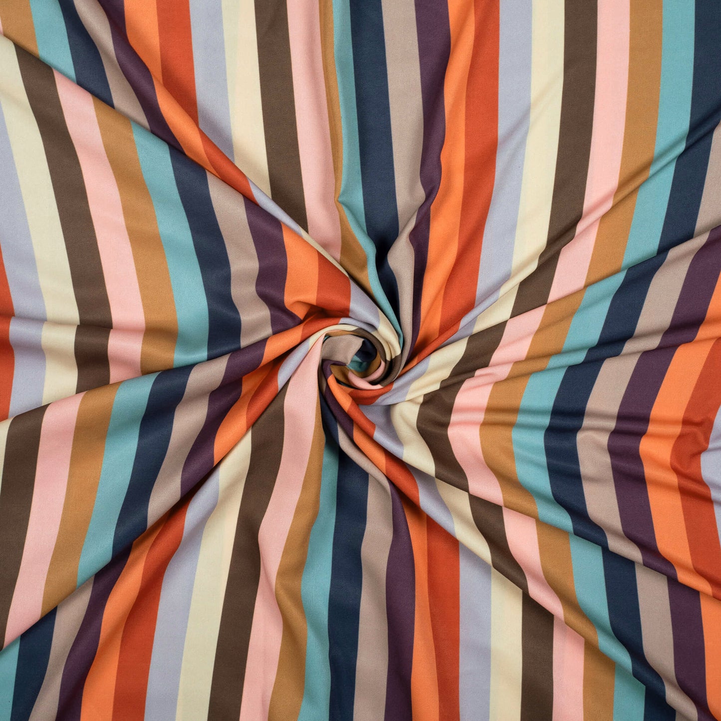 Multi-Color Stripes Pattern Digital Print Ultra Premium Butter Crepe Fabric