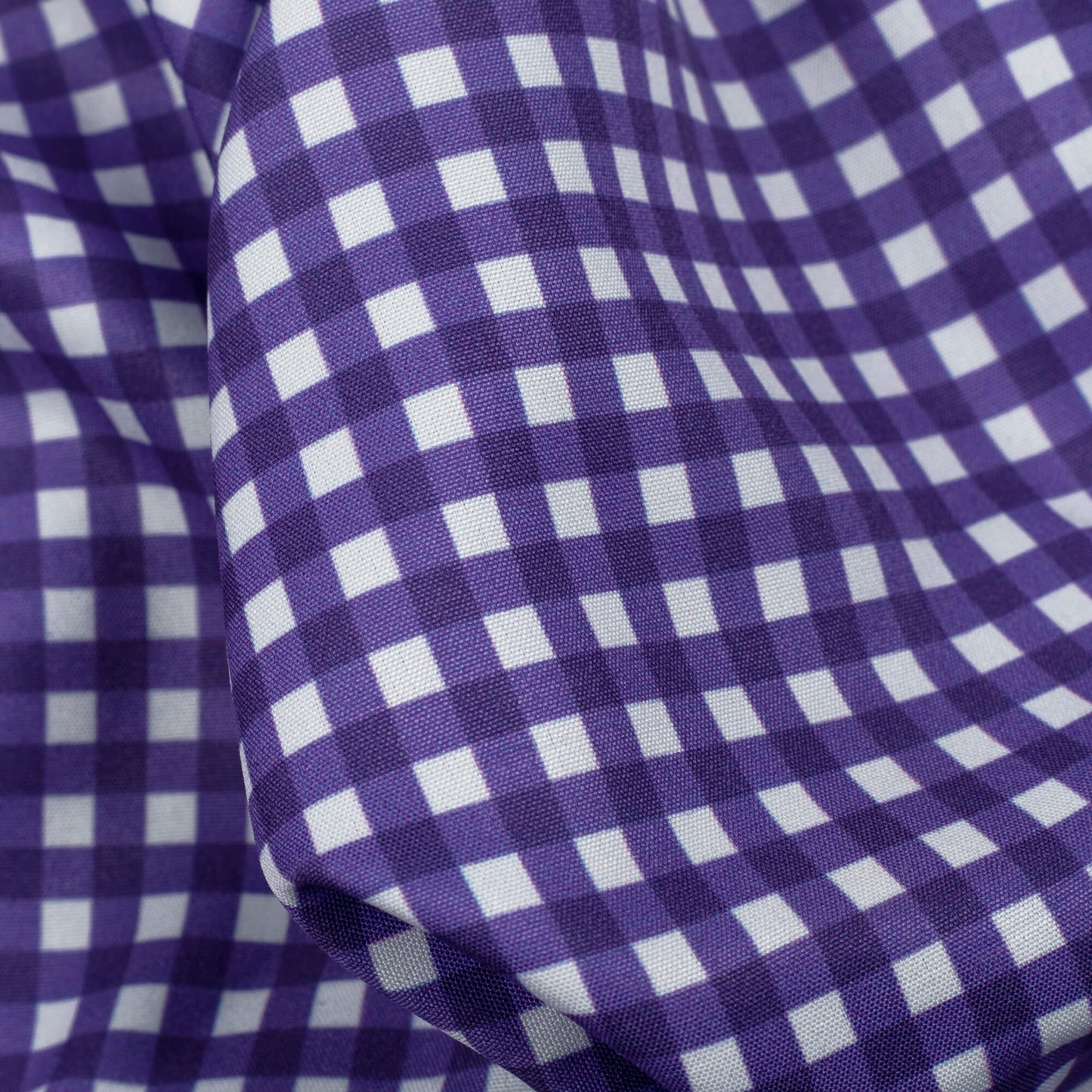 Rose Purple And White Checks Pattern Digital Print Ultra Premium Butter Crepe Fabric - Fabcurate