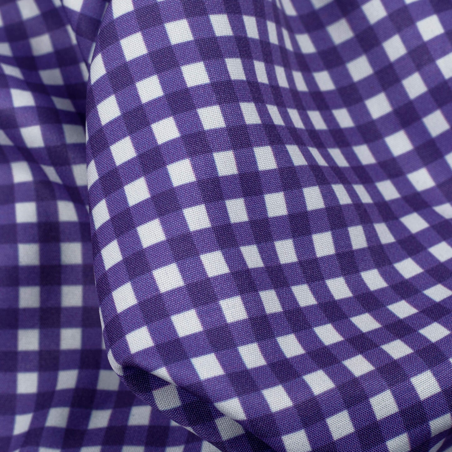 Rose Purple And White Checks  Pattern Digital Print Ultra Premium Butter Crepe Fabric - Fabcurate