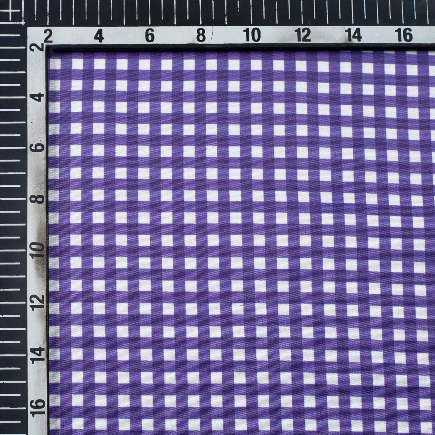 Rose Purple And White Checks Pattern Digital Print Ultra Premium Butter Crepe Fabric - Fabcurate