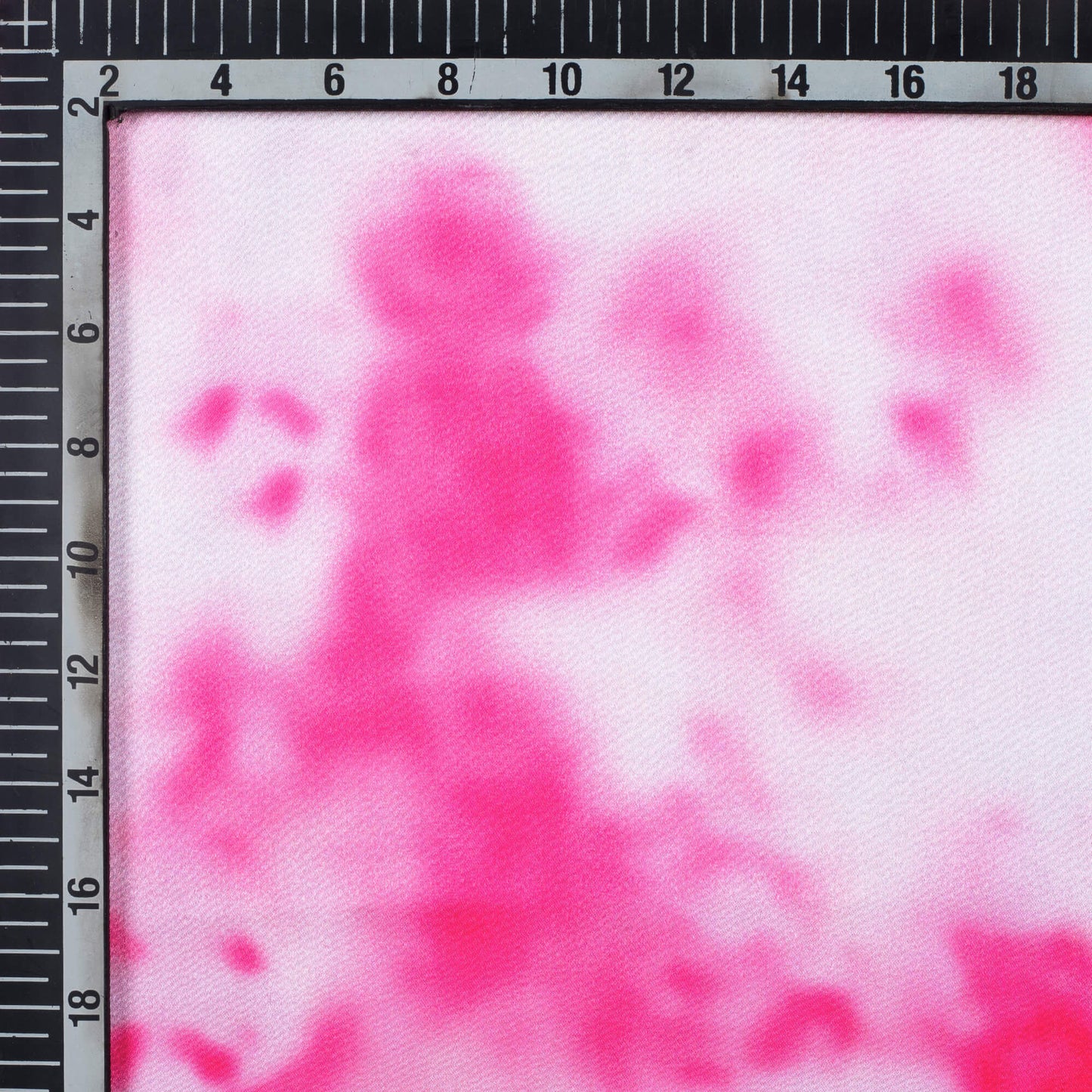 White And Pink Tye And Dye Pattern Digital Print Japan Satin Fabric